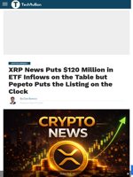 XRP News Puts $120 Million in ETF Inflows on the Table but Pepeto Puts the Listing on the Clock - TechBullion