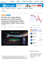 Deribit And SignalPlus Announce 2025 Global Trading Competition With $450,000 USDC Prize Pool
