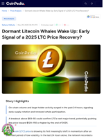 Dormant Litecoin Whales Wake Up: Early Signal of a 2025 LTC Price Recovery?