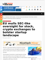 EU mulls SEC-like oversight for stock, crypto exchanges to bolster startup landscape - The Crypto News Wire