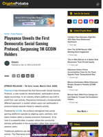 Playnance Unveils the First Democratic Social Gaming Protocol, Surpassing 1M GCOIN Holders