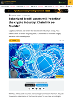 Tokenized TradFi Assets Will ‘Redefine’ Industry: Chainlink Co-founder