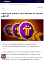 Pi Network News: Can Pi Be Used on Amazon in 2026?