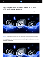 Mevolaxy expands asset list: SHIB, XLM, and XRP staking now available - Visionary Financial