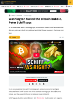 Washington Fueled the Bitcoin Bubble, Peter Schiff Says