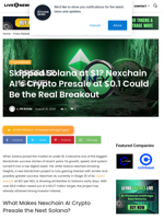 Skipped Solana at $1? Nexchain AI’s Crypto Presale at $0.1 Could Be the Real Breakout | Live Bitcoin News