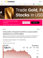 Why is SOL down today? Price drops below key support level as 24-hour market liquidations near $350 million 