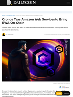Cronos Taps Amazon Web Services to Bring RWA On-Chain - DailyCoin