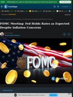 FOMC Meeting: Fed Holds Rates as Expected Despite Inflation Concerns