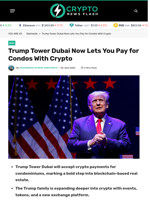 Trump Tower Dubai Now Lets You Pay for Condos With Crypto - Crypto News Flash