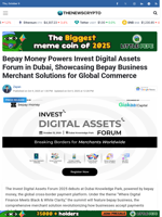 Bepay Money Powers Invest Digital Assets Forum in Dubai, Showcasing Bepay Business Merchant Solutions for Global Commerce