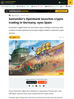 Santander’s Openbank Launches Crypto Trading in Germany, Eyes Spain