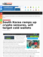 South Korea ramps up crypto seizures, will target cold wallets - The Crypto News Wire