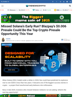 Missed Solana’s Early Run? Blazpay’s $0.006 Presale Could Be the Top Crypto Presale Opportunity This Year