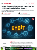 Bybit Flags Code-Freeze Feature on 16 Major Blockchains