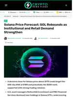 Solana Price Forecast: SOL Rebounds as Institutional and Retail Demand Strengthen - Crypto News Flash