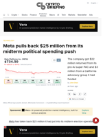 Meta pulls back $25 million from its midterm political spending push