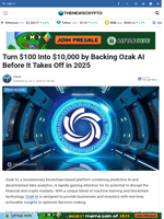 Turn $100 Into $10,000 by Backing Ozak AI Before It Takes Off in 2025