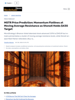 MSTR Price Prediction: Momentum Flatlines at Moving Average Resistance as StoneX Holds $435 Target - Blockchain.News