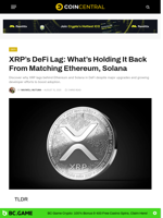 XRP’s DeFi Lag: What’s Holding It Back From Matching Ethereum, Solana - CoinCentral