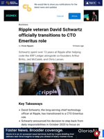 Ripple veteran David Schwartz officially transitions to CTO Emeritus role