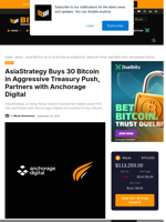 AsiaStrategy Buys 30 Bitcoin In New Aggressive Crypto Push