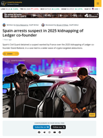 Spain Arrests Suspect in 2025 Ledger Co-Founder Kidnapping