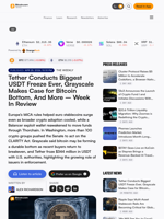 Tether Conducts Biggest USDT Freeze Ever, Grayscale Makes Case for Bitcoin Bottom, And More