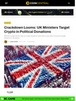 Crackdown Looms: UK Ministers Target Crypto in Political Donations