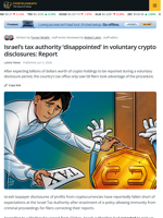Israel’s Tax Authority ‘Disappointed’ in Voluntary Crypto Disclosures: Report