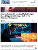 Binance Research's Monthly Market Insights Report Highlights Strategic Shift in the Blockchain Ecosystem - TheNewsCrypto