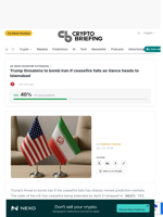 Trump threatens to bomb Iran if ceasefire fails as Vance heads to Islamabad