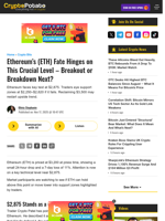 Ethereum’s (ETH) Fate Hinges on This Crucial Level - Breakout or Breakdown Next?