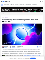 Altcoin Rally Will Come Only When This Coin Makes ATH - BeInCrypto