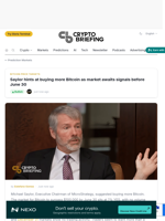 Saylor hints at buying more Bitcoin as market awaits signals before June 30