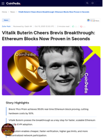 Vitalik Buterin Cheers Brevis Breakthrough: Ethereum Blocks Now Proven in Seconds