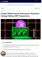 Crypto Wallet Xaman Announces Temporary Outage Halting XRP Transactions