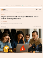 August proves deadly for crypto: $163 mln lost to wallet, exchange breaches - AMBCrypto