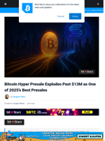 Bitcoin Hyper Presale Explodes Past $13M as One of 2025's Best Presales