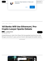 'All Banks Will Use Ethereum,' Pro-Crypto Lawyer Sparks Debate - U.Today