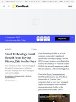 Eric Semler Calls Viant Technology a Zombie Company That Should Embrace a BTC Treasury 