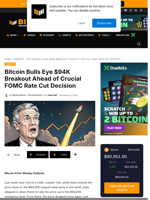 Bitcoin Bulls Eye $94K Breakout Ahead Of Crucial FOMC Rate Cut Decision