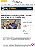 Argentina's Lionel Scaloni acknowledges strong World Cup title chances