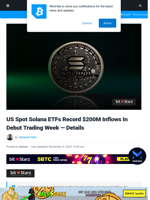 US Spot Solana ETFs Record $200M Inflows In Debut Trading Week — Details | Bitcoinist.com