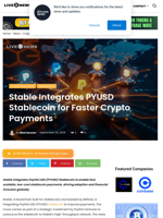 Stable Integrates PYUSD Stablecoin for Faster Crypto Payments | Live Bitcoin News
