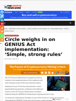 Circle weighs in on GENIUS Act implementation: ‘Simple, strong rules’ - The Crypto News Wire