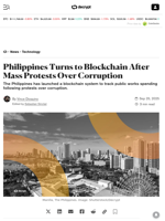 Philippines Turns to Blockchain After Mass Protests Over Corruption - Decrypt