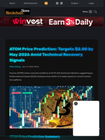 ATOM Price Prediction: Targets $2.00 by May 2026 Amid Technical Recovery Signals - Blockchain.News