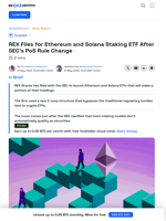 REX Files for Ethereum and Solana Staking ETF with SEC