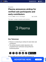 Plasma announces airdrop for verified sale participants and early contributors